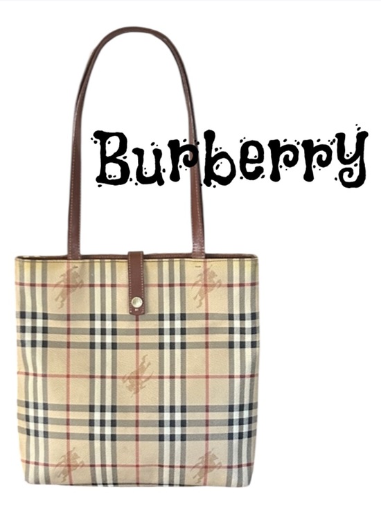 Burberry Handbags - Vintage Burberry Tan and Brown Checkered Tote Bag